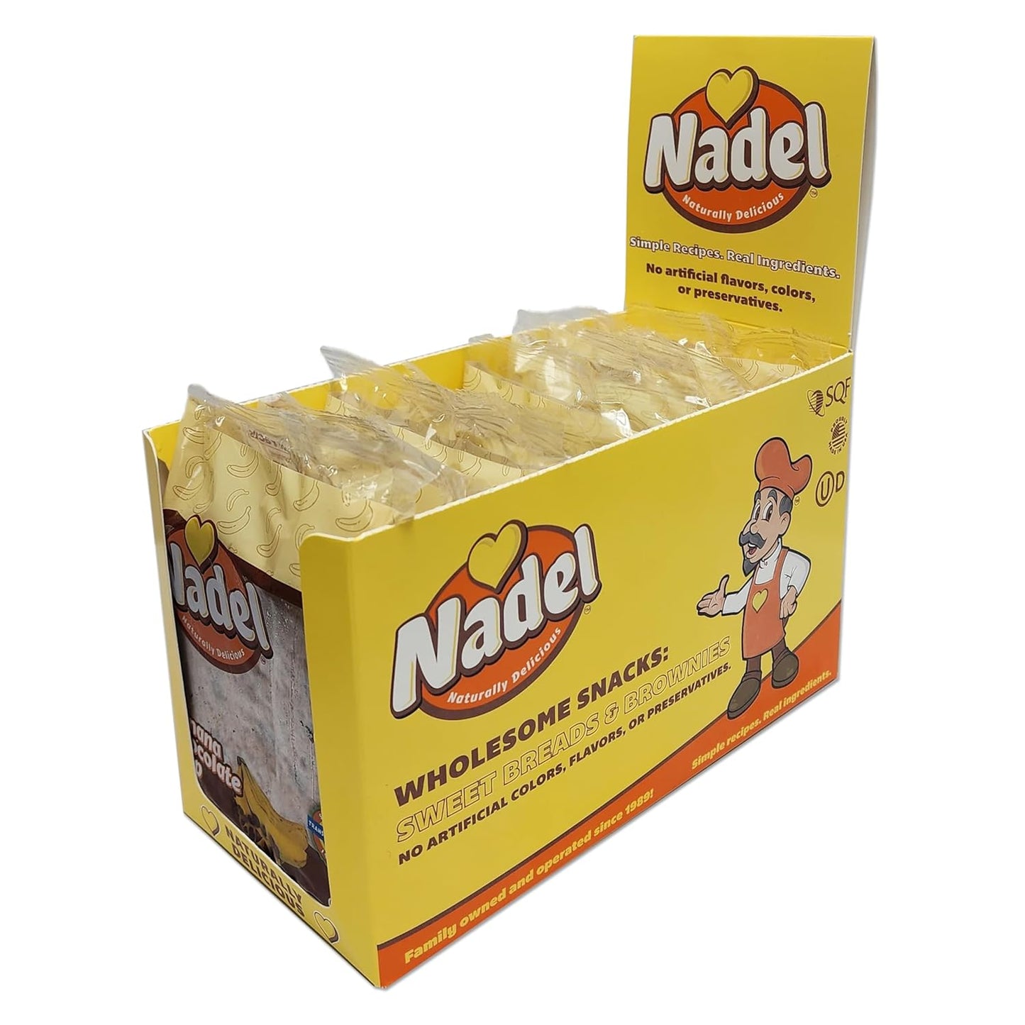 Nadel - NATURALLY DELICIOUS BANANA CHOCOLATE CHIP CAKE SLICES (16 Pack) Sweet Breads & Cakes, Back to School lunch snack, breakfast bar