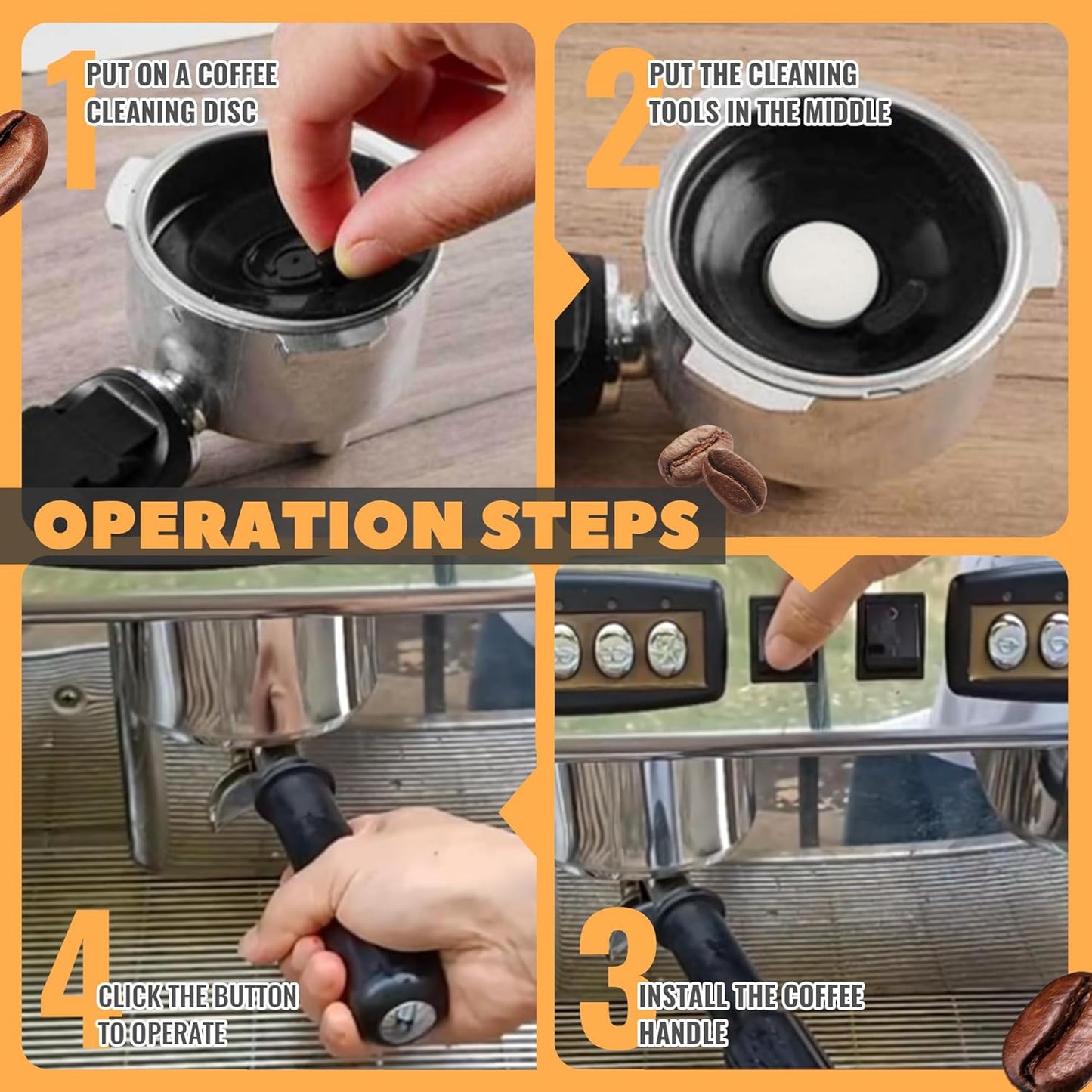 BOGDA Espresso Backflush Cleaning Disc 54mm, 2 Pack Fit For Bre-Ville Cleaning Disc And Bre-Ville Part BES870XL/11.2 Rubber Disks, BES870XL/ BES878BSS/ BES880 etc