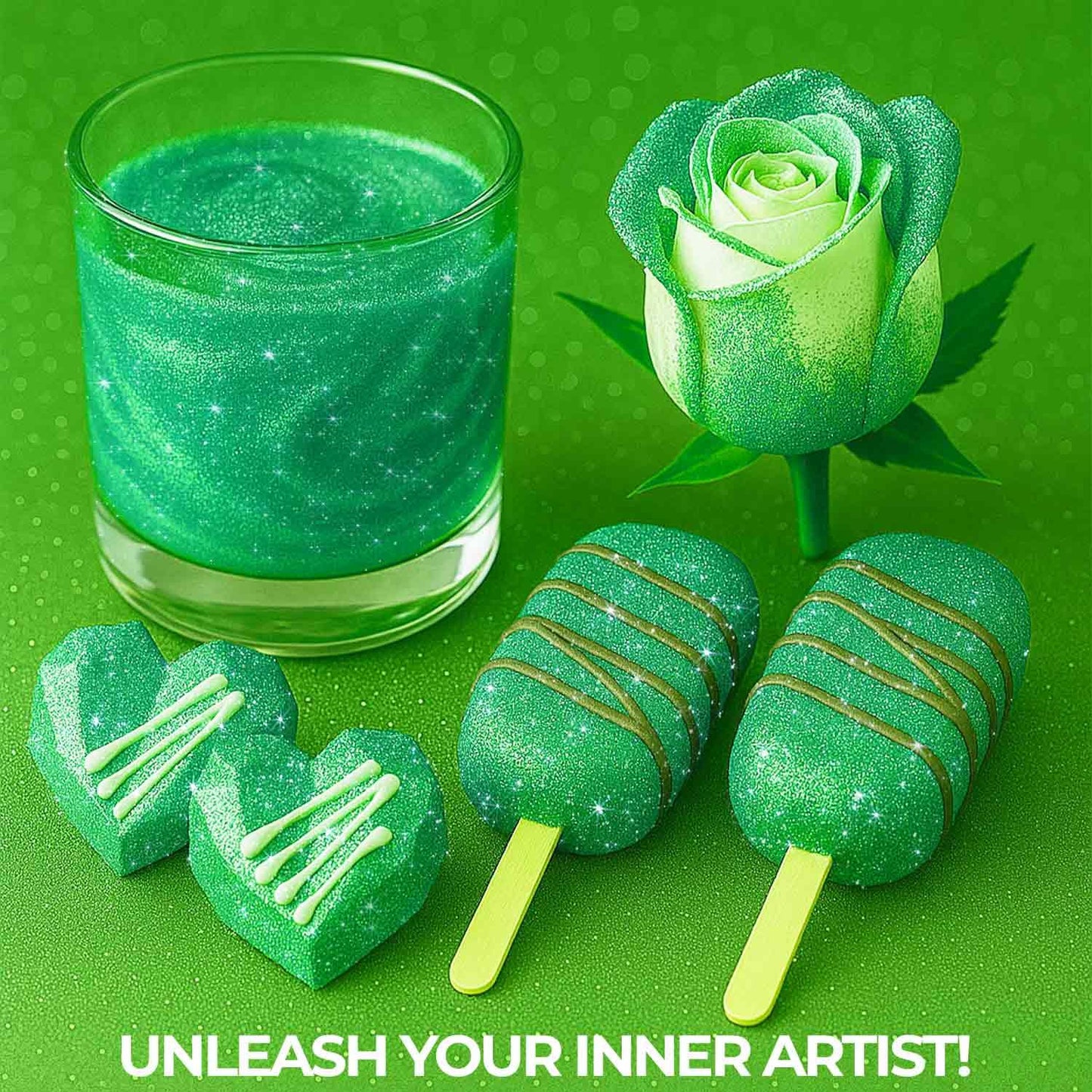 Bulk 20g Light Green Edible Glitter for Drinks | Premium Edible Glitter for Cakes, Cocktails, Light Green Cake Decorating Decorations Food Grade, Vegan, Kosher, Halal, Gluten Free - Made in USA