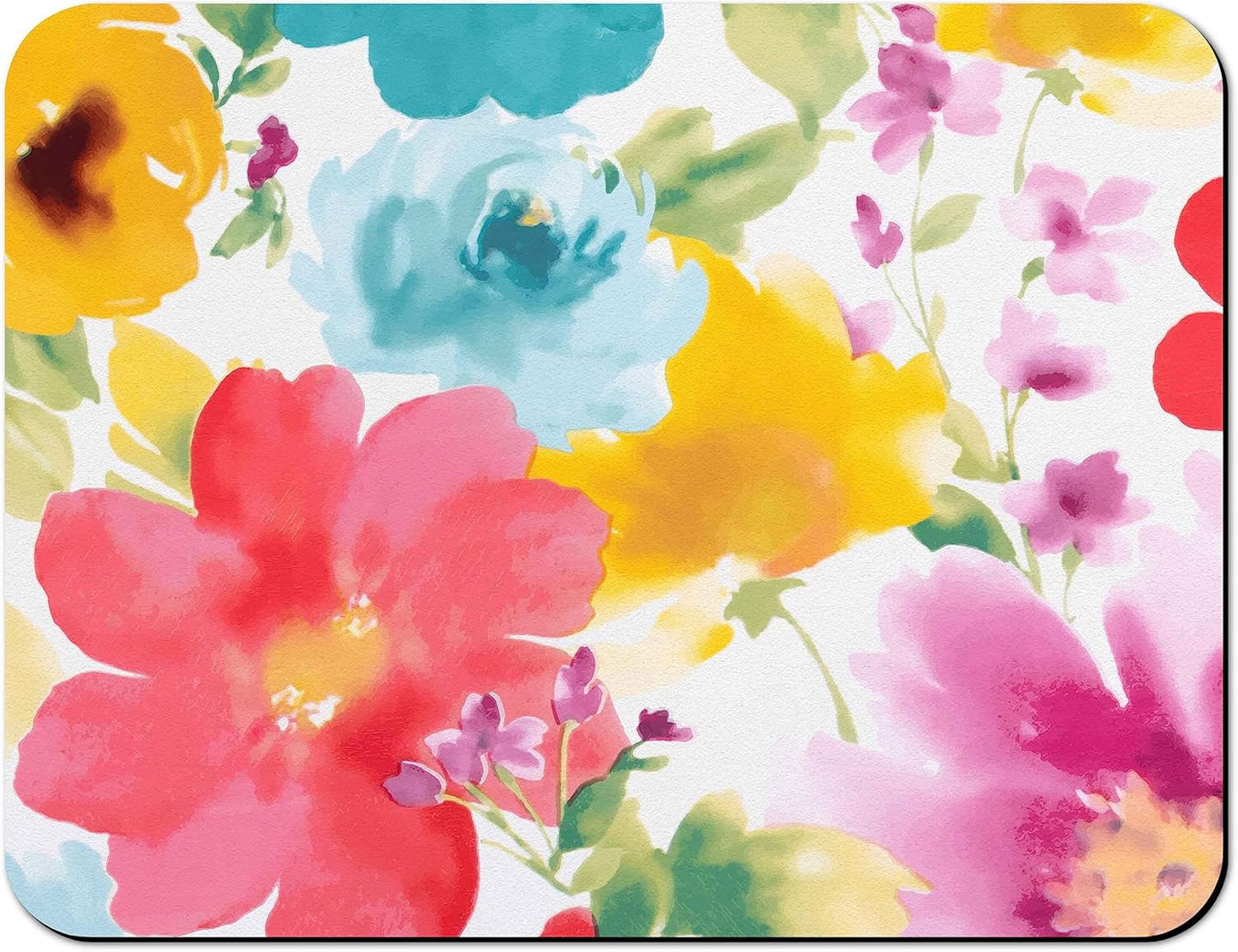 Dish Drying Mat, 24x18in, Watercolor Flower, Nylon, Diatomite, Rubber Backed, Absorbent, Quick Dry, Non-Slip, Wide Use