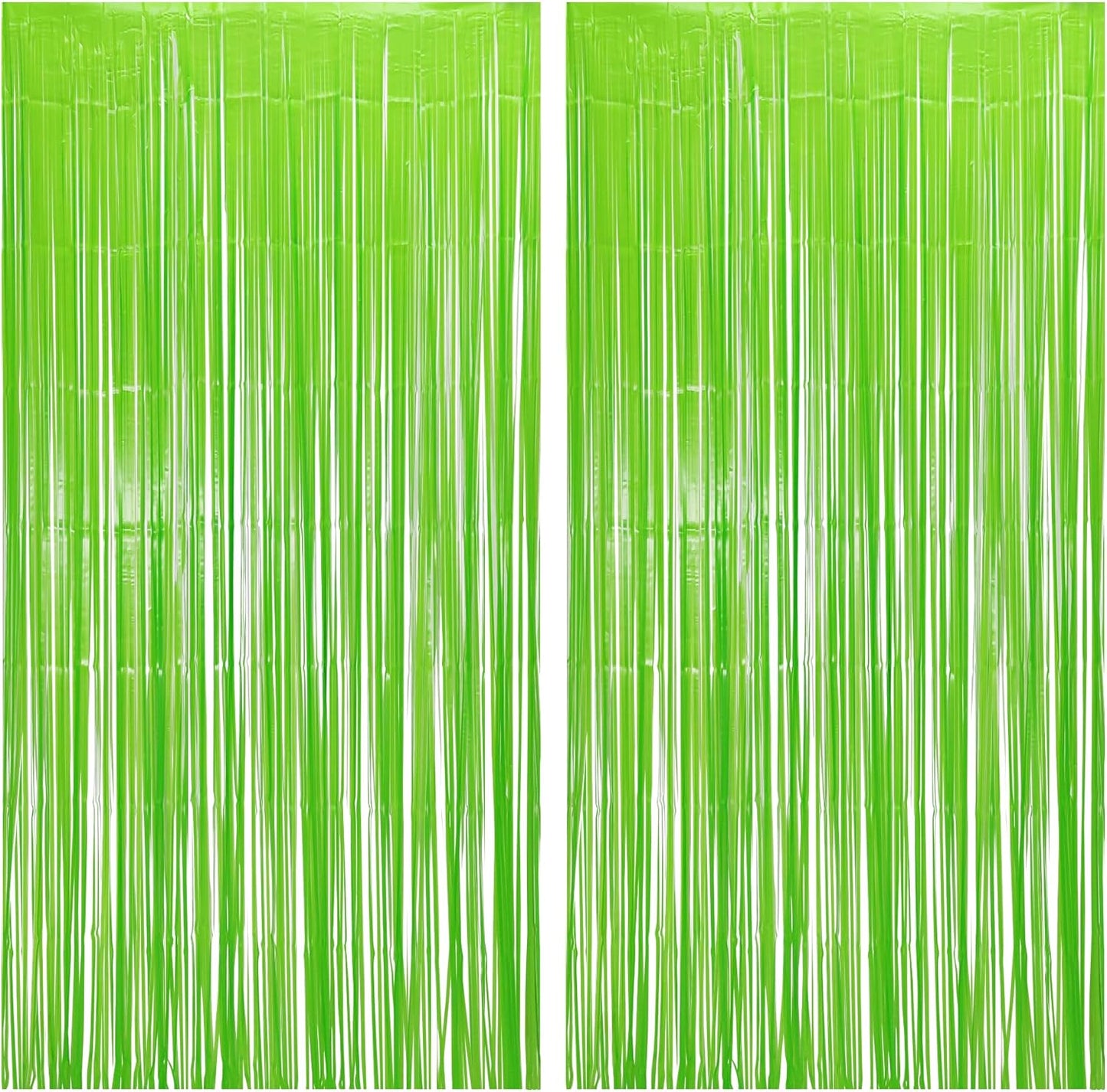 BRAVESHINE Pastel Green Streamers Party Backdrop Decoration - Tinsel Curtain Foil Fringe Backdrop for Birthdays/Dinosaur/Lime Green Frog Theme/Wizard/Christmas Decorations - 3.2ft X 8.2ft