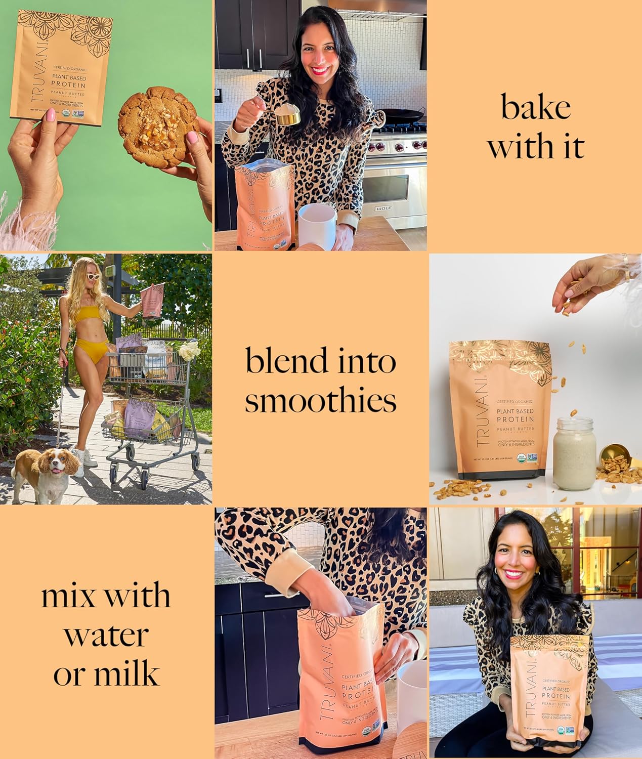 Truvani Vegan Pea Protein Powder | Peanut Butter | 20g Organic Plant Based Protein | 10 Servings | Keto | Gluten & Dairy Free | Low Carb | No Added Sugar