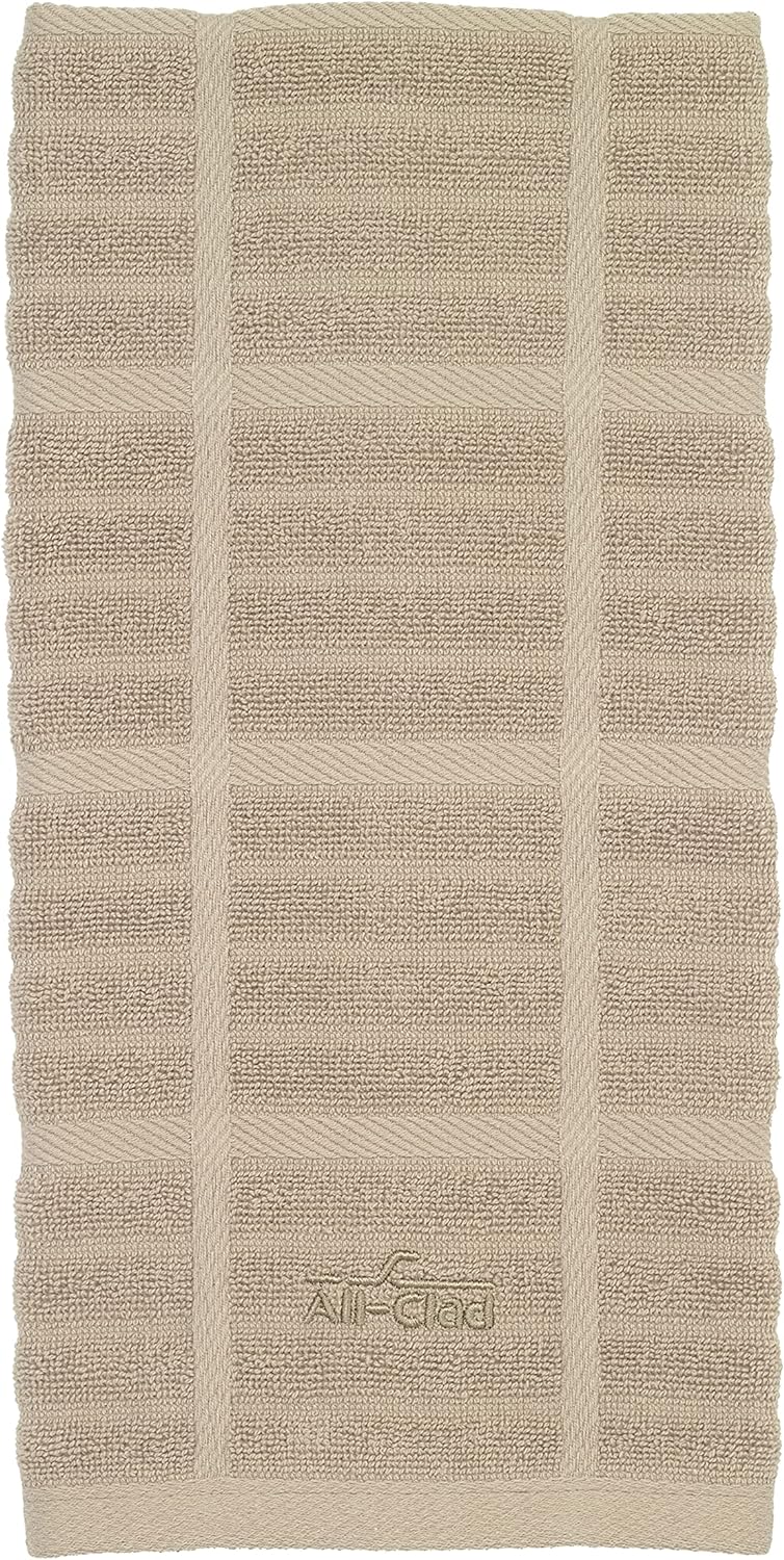 All-Clad Solid Kitchen Towel: Highly Absorbent, Super Soft Long Lasting - 100% Cotton, 17"x30" Tea Towel for Cleaning & Drying Dishes, Pans, Glassware, or Countertops, (1-Pack), Cappuccino