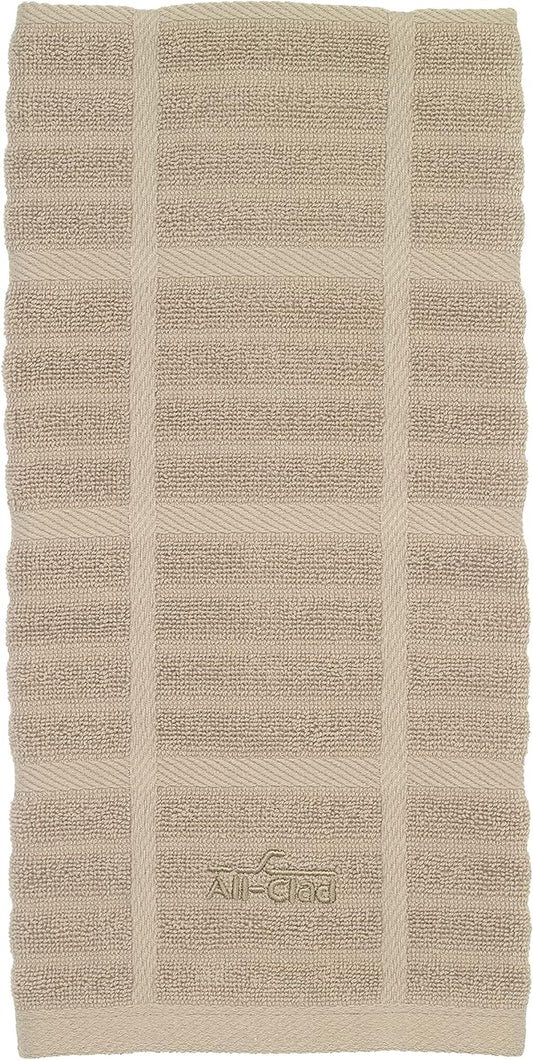 All-Clad Solid Kitchen Towel: Highly Absorbent, Super Soft Long Lasting - 100% Cotton, 17"x30" Tea Towel for Cleaning & Drying Dishes, Pans, Glassware, or Countertops, (1-Pack), Cappuccino