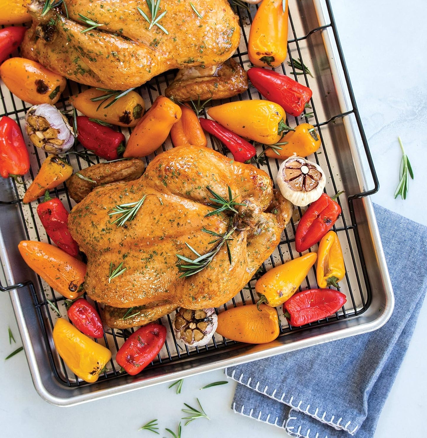 Nordic Ware Extra Large Oven Crisping Baking Tray, with Rack, Silver