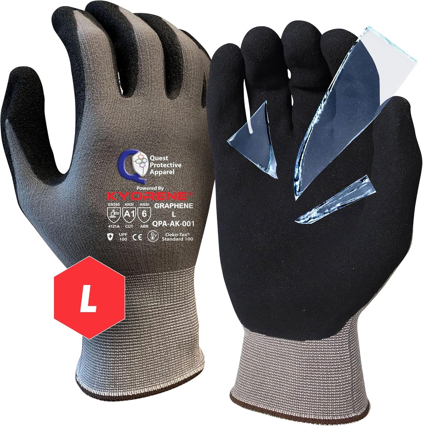 Quest Protective Apparel Cut Resistant Gloves - Puncture Resistant Cutting Gloves Work - Constructed with Graphene Technology