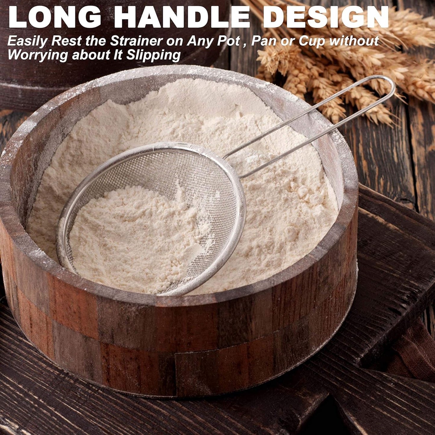 Anaeat Fine Mesh Strainers - Premium Stainless Steel Colander Sieve Sifters, with Durable Mesh and Sturdy Handle, Excellent for Sifting Dry ingredients, Flour, Pastas, Rice, Tea (5.5")