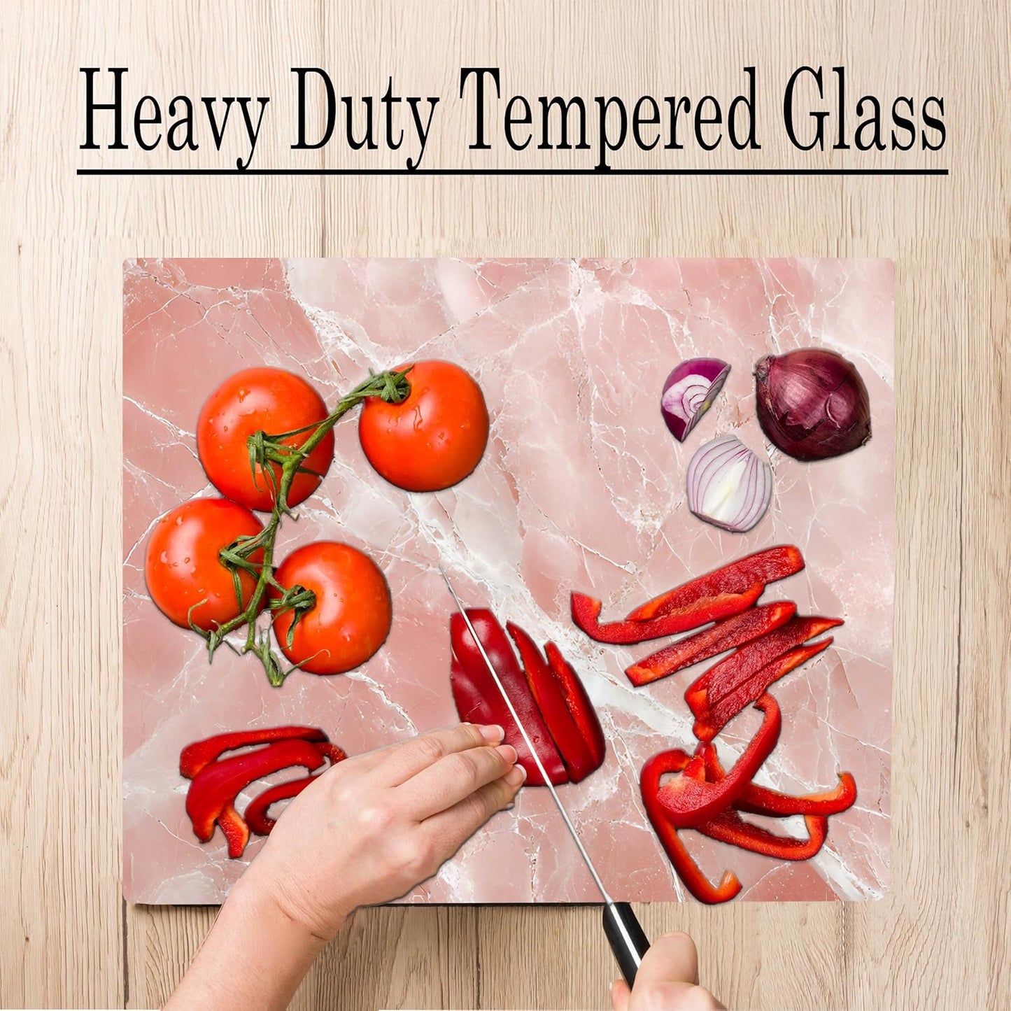 White Pink Rose Quartz Agate Marble Kitchen Glass Cutting Board Ocean Decorative Gift Marbled Granite Stone Rock Gift For Her Mom Wife (White Pink)