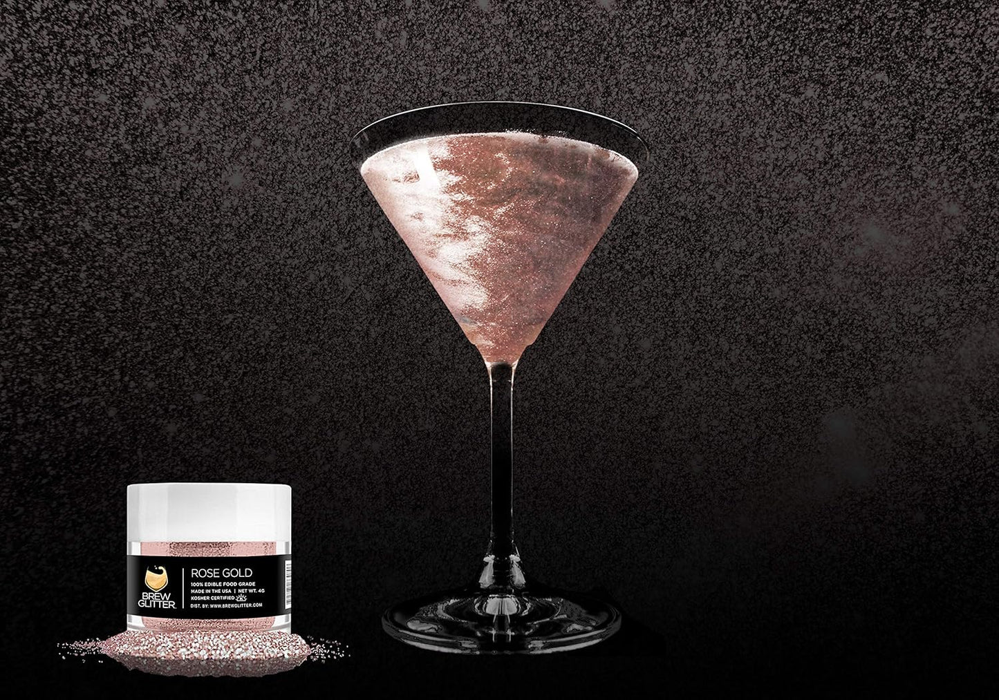 Rose Gold Brew Glitter Edible Glitter for Drinks, Cocktails, Beer, Garnish Glitter & Beverages | Kosher & Halal Certified | 100% Edible & Food Grade | Vegan, Gluten, Nut Free (50g, Rose Gold)