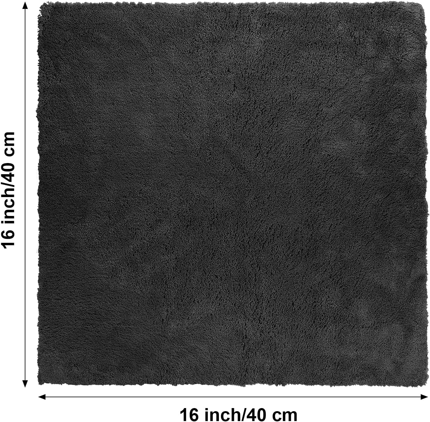 Shimeyao 30 Pcs Edgeless Microfiber Plush Towels for Cars Detailing Drying Wash Polishing Absorbent Cleaning Cloths, 500 GSM, 16 x 16 Inch(16 x 16 Inch,Black,30 Pcs)