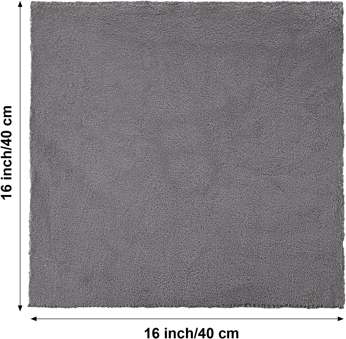 Shimeyao 30 Pcs Edgeless Microfiber Plush Towels for Cars Detailing Drying Wash Polishing Absorbent Cleaning Cloths, 500 GSM, 16 x 16 Inch(16 x 16 Inch,Gray,30 Pcs)