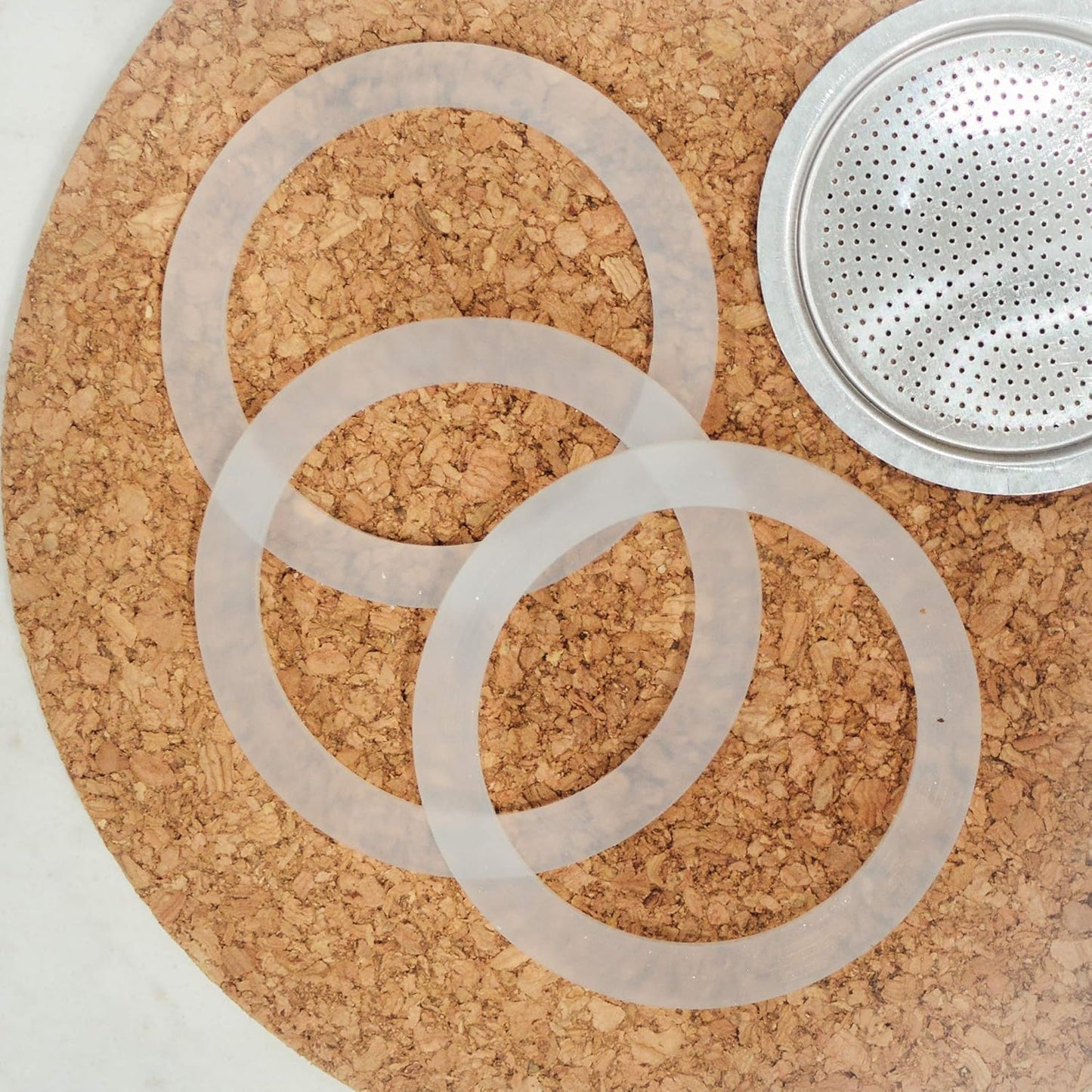 GROSCHE Milano Stovetop Espresso Maker Replacement - 6 Espresso Cup Size Silicone Gasket Seals (3 Seals) & 1 Replacement Filter Screen Kit for Moka Pots