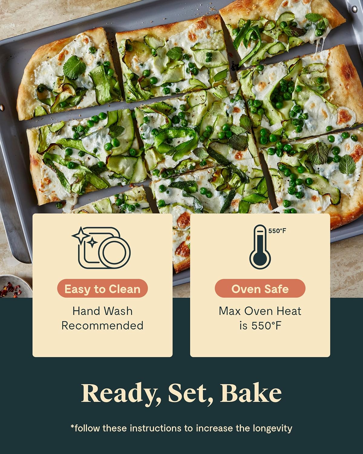 Caraway Nonstick Ceramic Bakeware Set (5 Pieces) - Baking Sheets, Assorted Baking Pans, & Storage - Aluminized Steel Body - Non Toxic, PTFE & PFOA Free - Perracotta