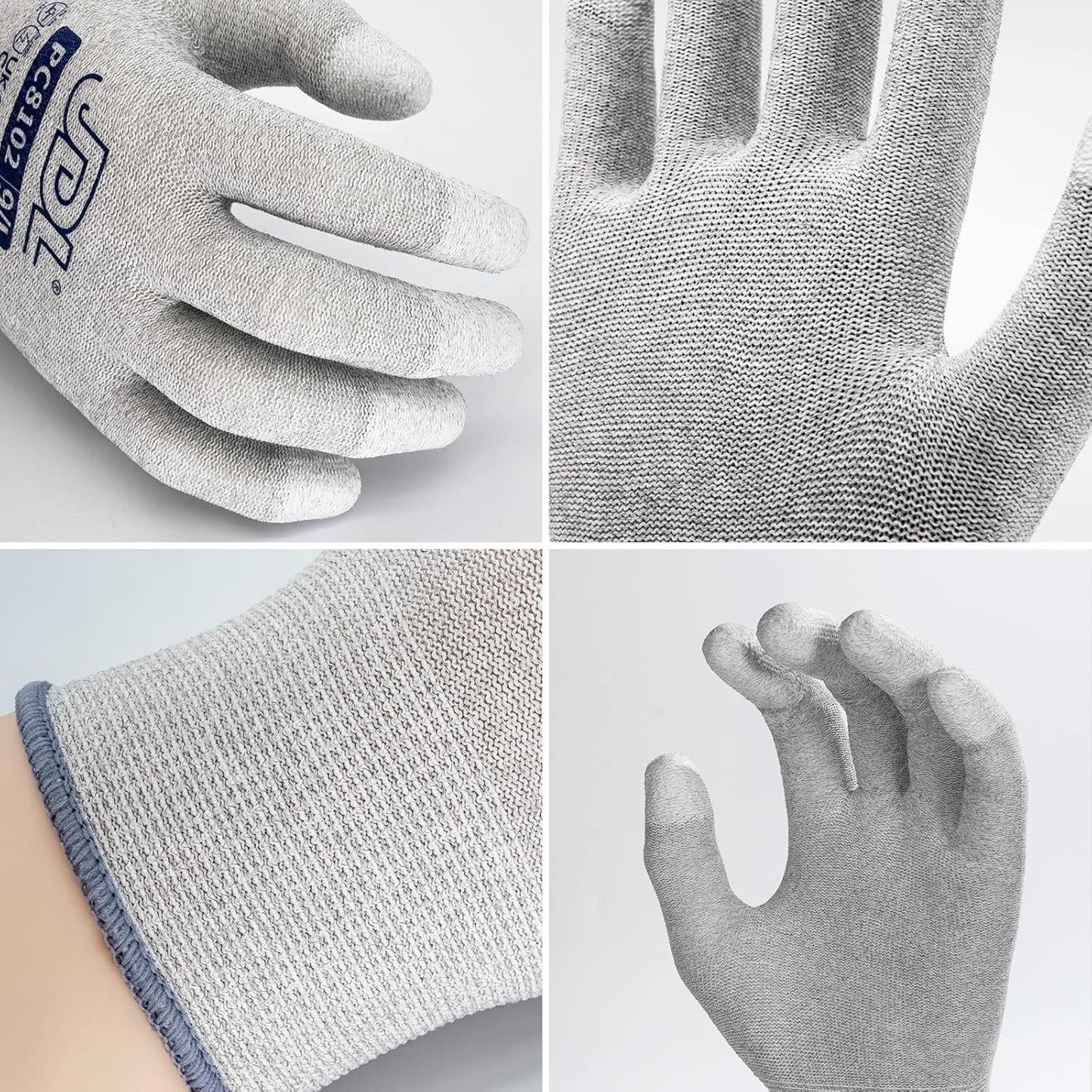 JDL ESD Work Gloves, Anti-Static Gloves for PC Building, Computer Installation & Repair, High Resistance Carbon Fiber Gloves, 12 pairs, Small