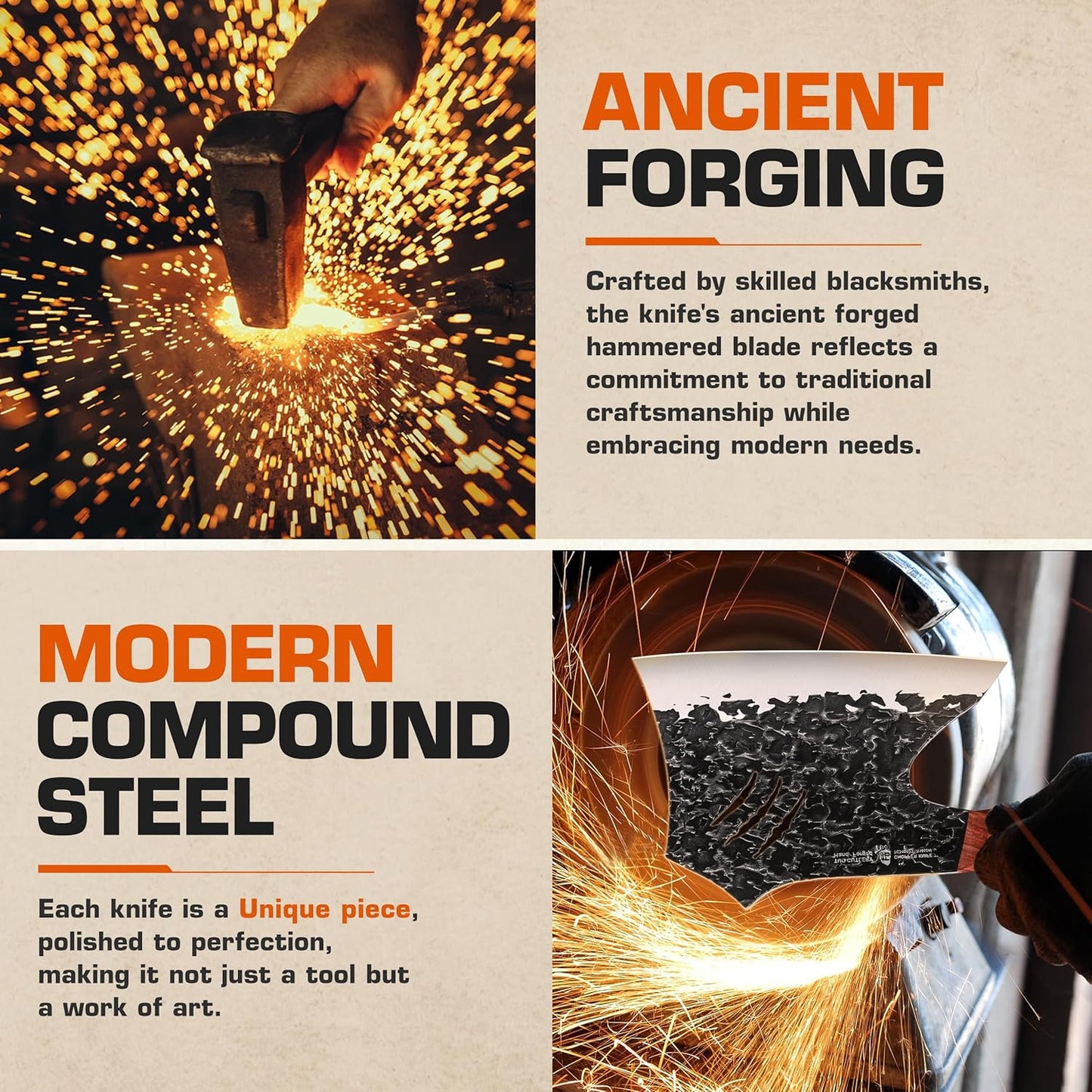 TUO Wild Forged Meat & Bone Cleaver Knife, 7 inch Heavy Duty Butcher Knife with Sheath, Bone Cutter for Meat Cutting, Kitchen Outdoor Cooking, Gift - Red Sandalwood Handle