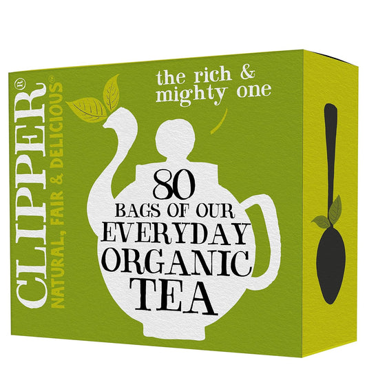 Clipper Tea, Organic Fairtrade Everyday, Organic, USDA Non-GMO, Fair Trade, Sustainable Caffeinated Tea, 1 Pack, 80 Unbleached Tea Bags