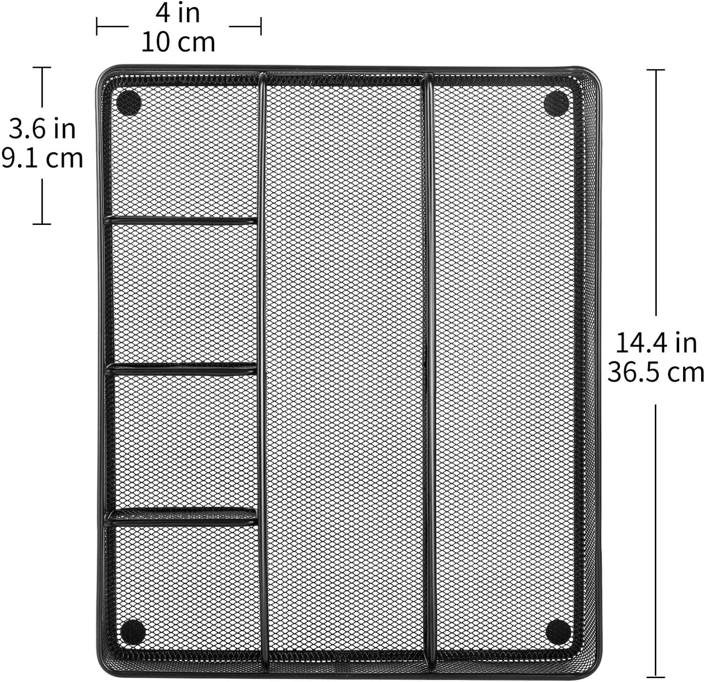 Amazon Basics Mesh Drawer Organizer, Black, Pack of 4