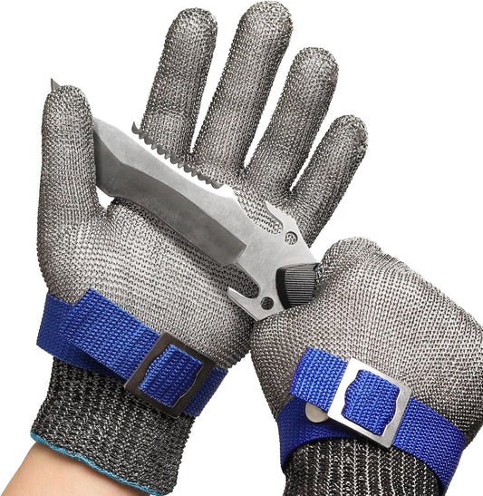Schwer SlicePro ANSI A9 Cut Resistant Glove PR1706, Stainless Steel Mesh Metal Glove, Food Grade for Kitchen Cooking, Butcher Meat Cutting, Oyster Shucking, Mandoline, Non-PFAS (XL, 1 Pair)