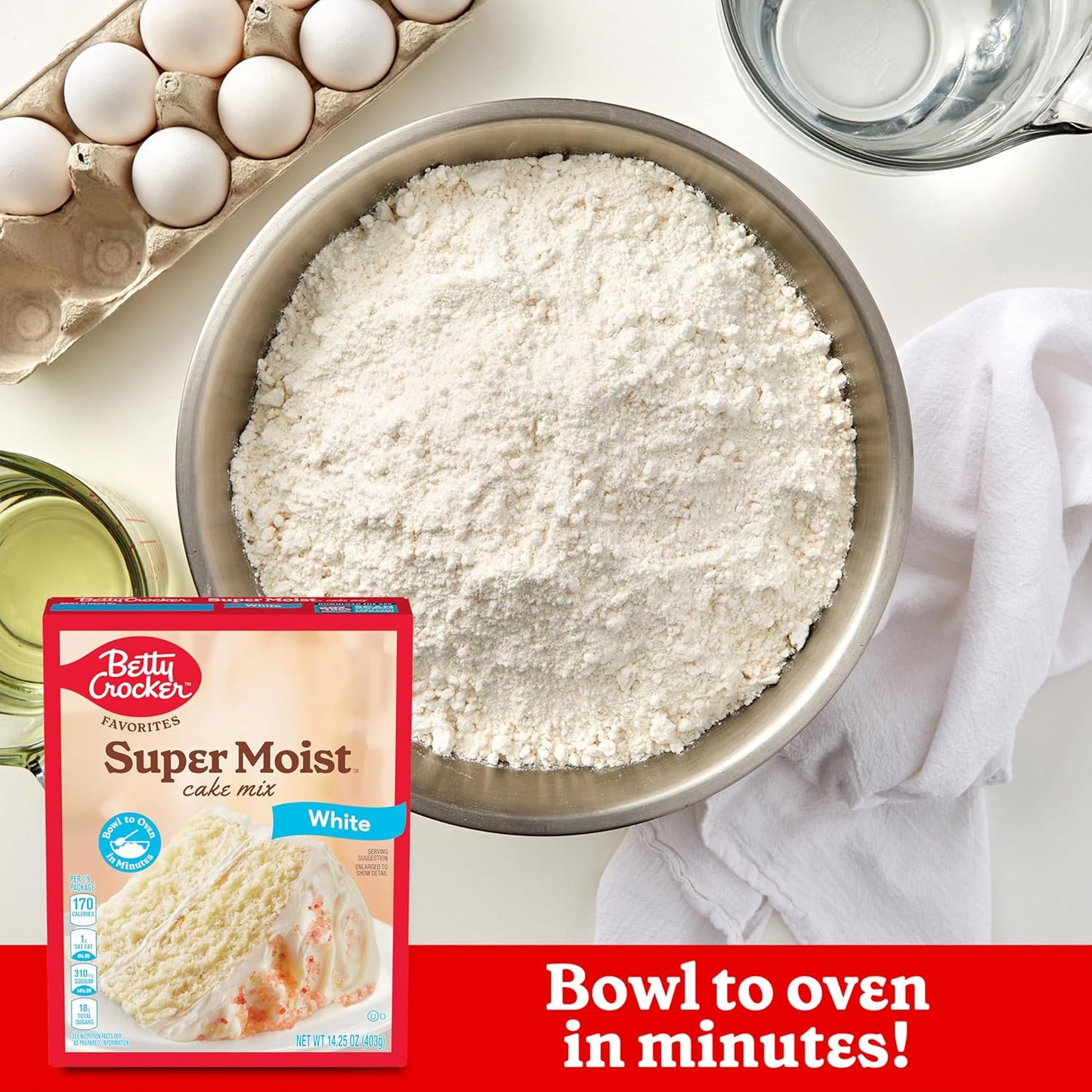 Betty Crocker Favorites Super Moist White Cake Mix, Holiday Baking, 14.25 oz