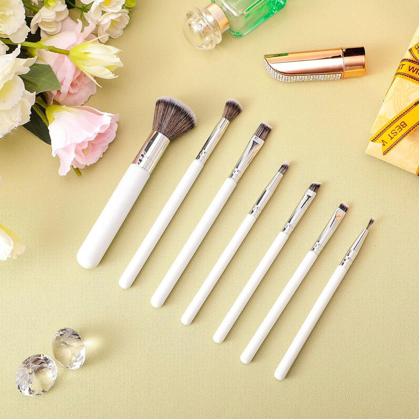 Patelai 10 Pcs Food Safe Paint Brushes Fondant Tools for Cake Baking Chocolate Sugar Cookie Decoration Cake Brushes for Luster Dust Pastry Decorating Supplies with Fondant and Gum Paste Tool(White)