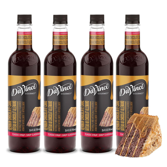 DaVinci Gourmet Classic German Chocolate Cake Syrup, 25.4 Fluid Ounces (Pack of 4)