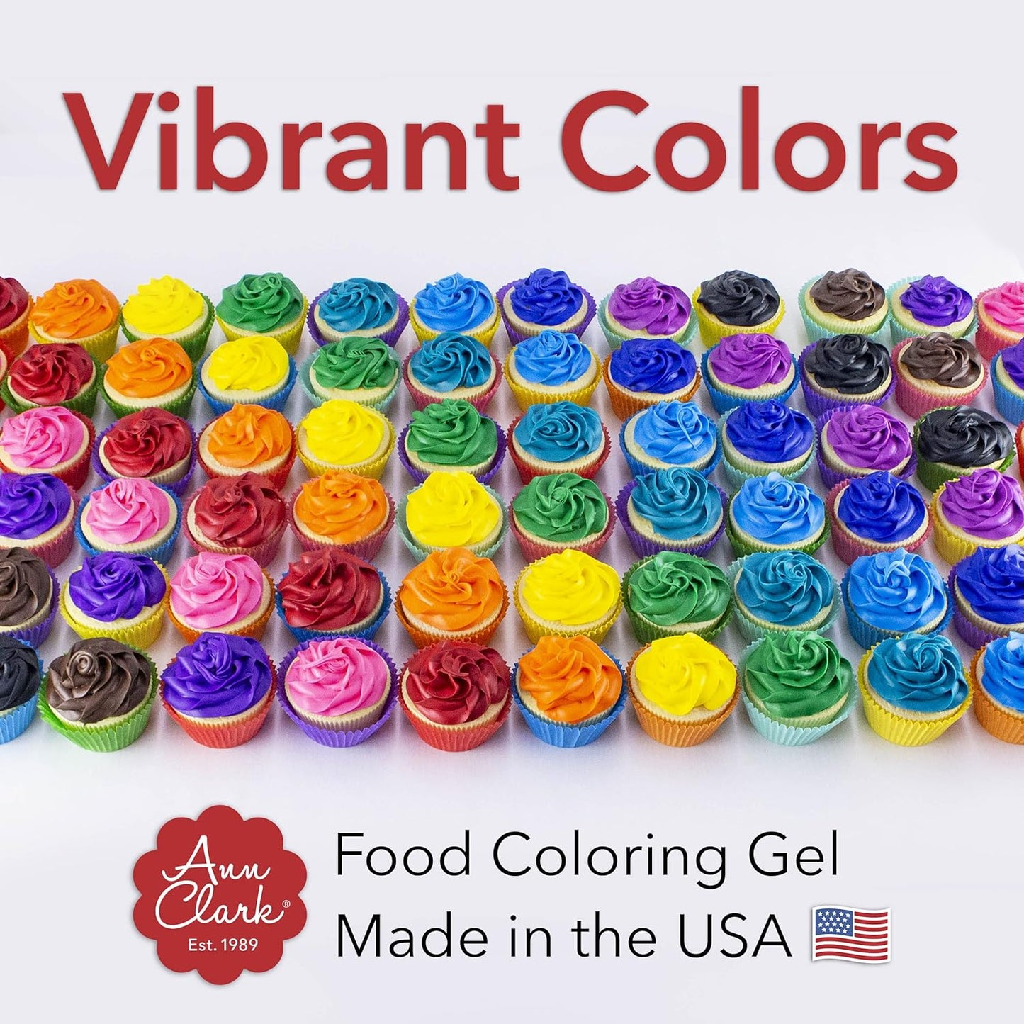 Ann Clark Cookie Cutters Professional-Grade Gel Food Coloring Made in USA .7 oz, 12 Colors