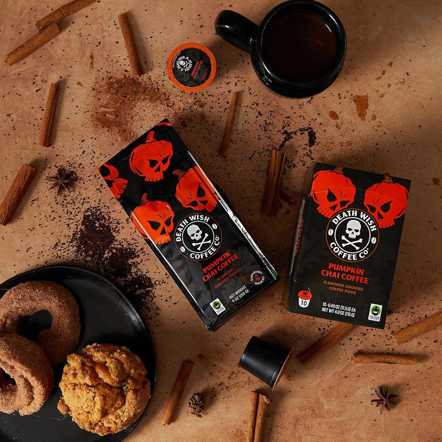 Death Wish Coffee - Ground Pumpkin Coffee (18 Ounce)