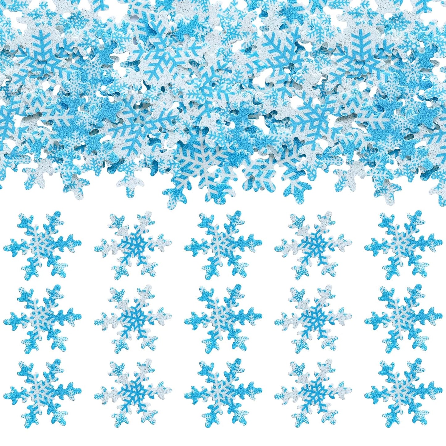 Gyufise 50Pcs Pink Edible Cupcake Cake Toppers Snowflake Cake Decorations for Christmas Winter Frozen Theme Party Supply Decoration Multi