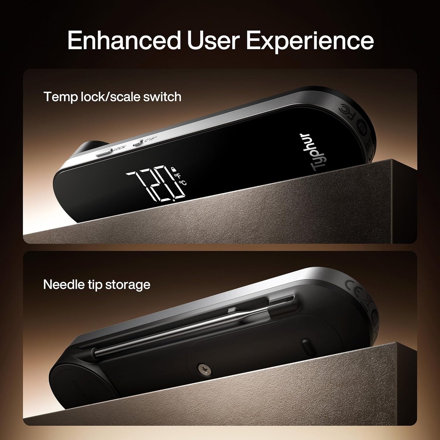 InstaProbe Core 0.5 Sec Instant Read Meat Thermometer Digital with Readable Display in Sunlight for Cooking, Professional Thermometer with IP67 Waterproof for Grill, BBQ, Cooking, Smoker