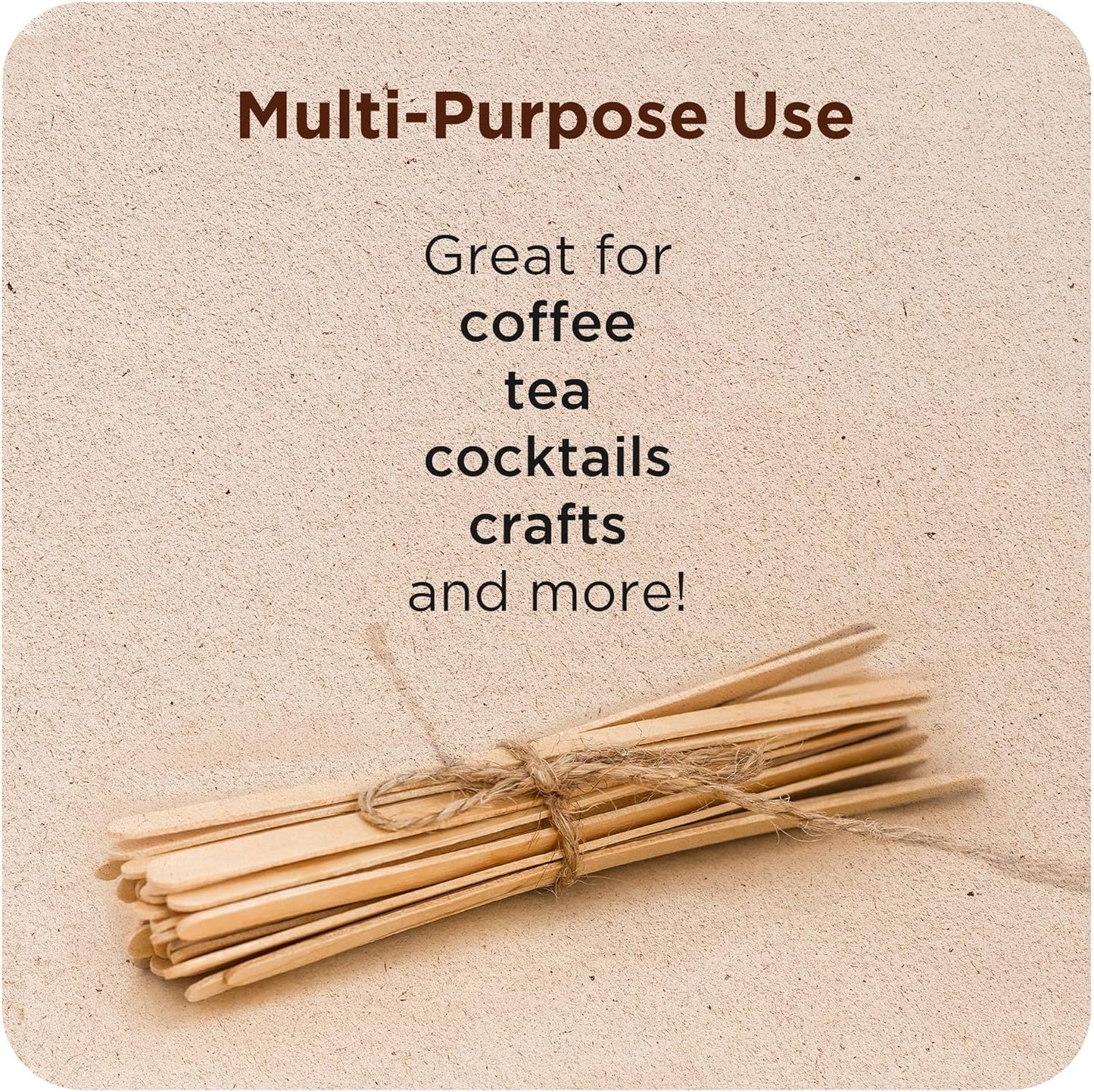 Makerstep Birch Wood Coffee Stirrers, 7 Inch Coffee Stir Sticks (1000 Pack) Eco-friendly, Sturdy Wooden Sticks. Splinter Free, Round End. Great For Your Coffee Nook