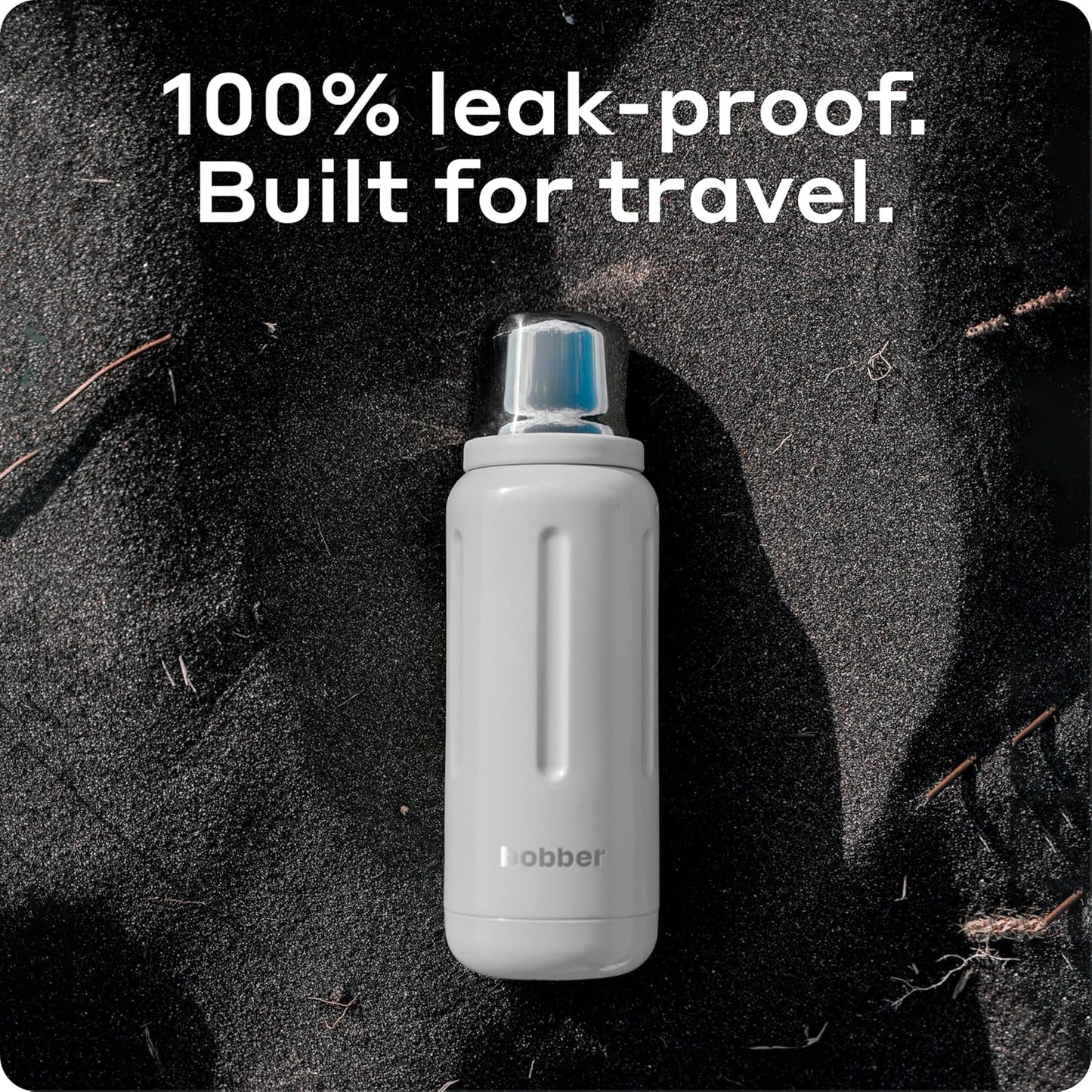 BOBBER 26 oz Stainless Steel Travel Thermos for Hot Drinks – Dishwasher Safe Metal Water Bottle with Cup Lid for Men, Hiking, Travel – Keeps Hot for 36 Hours – BPA-Free, Vacuum Insulated (Iced Water)